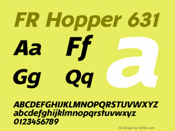 FRHopper631 Version 1.000 2010 initial release Font Sample