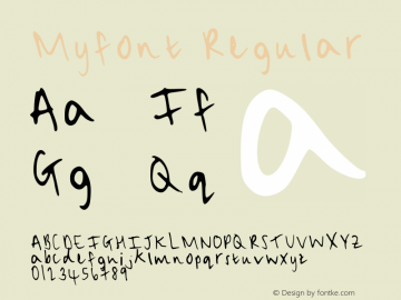 Myfont Regular Version 1.000 Font Sample