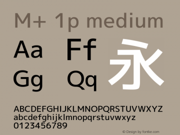 M+ 1p medium Version 1.046 Font Sample