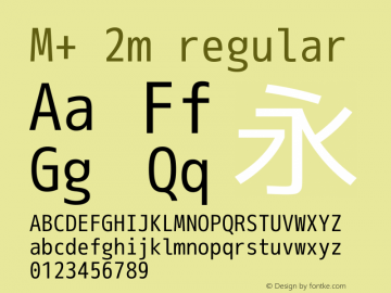 M+ 2m regular Version 1.046 Font Sample