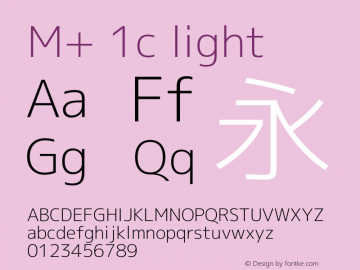 M+ 1c light Version 1.046 Font Sample