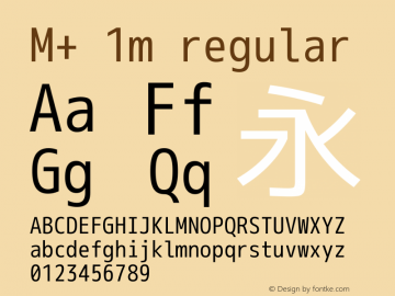 M+ 1m regular Version 1.046 Font Sample