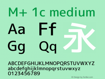 M+ 1c medium Version 1.046 Font Sample