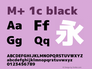 M+ 1c black Version 1.046 Font Sample