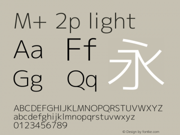 M+ 2p light Version 1.046 Font Sample