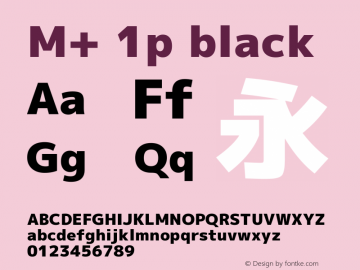 M+ 1p black Version 1.046 Font Sample