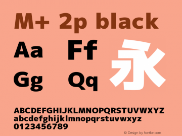 M+ 2p black Version 1.046 Font Sample