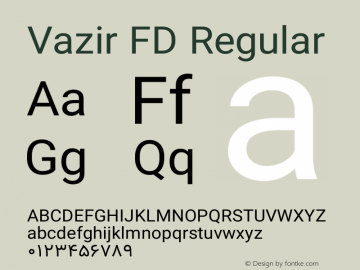 Vazir FD Version 14.0.0 Font Sample