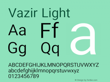 Vazir Light Version 14.0.0 Font Sample