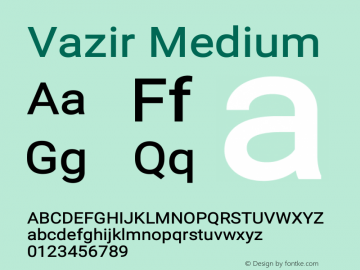 Vazir Medium Version 14.0.0 Font Sample