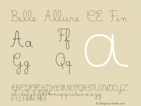 Belle Allure CE Fin Version 1.05 Font Sample