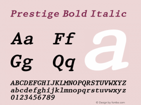 Prestige Bold Italic Rev. 002.001图片样张