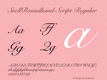 SnellRoundhand-Script Converted from c:\win31\system\SN______.TF1 by ALLTYPE Font Sample