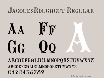 JacquesRoughcut Regular Accurate Research Professional Fonts, Copyright (c)1995图片样张