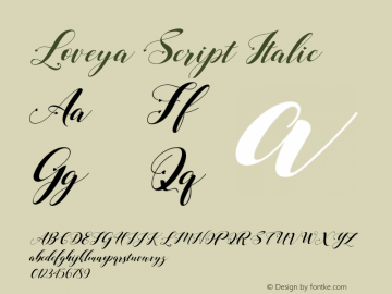 Loveya Script Italic Version 1.000图片样张