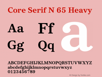 CoreSerifN-65Heavy Version 1.000图片样张
