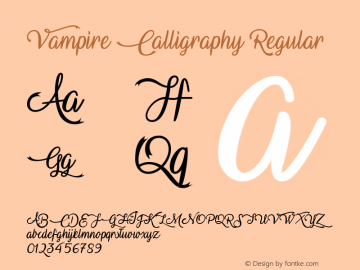 Vampire Calligraphy Version 1.000 Font Sample