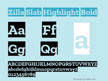 Zilla Slab Highlight Bold Version 1.1; 2017; ttfautohint (v1.6) Font Sample