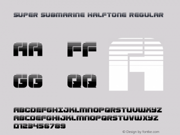 Super Submarine Halftone Version 1.0; 2017 Font Sample