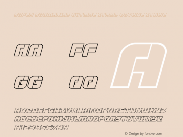 Super Submarine Outline Italic Version 1.0; 2017图片样张