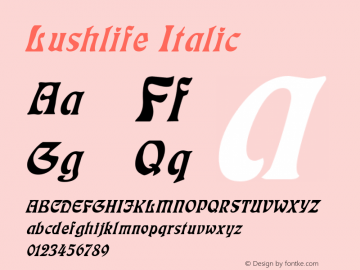 Lushlife Italic Rev 002.000图片样张