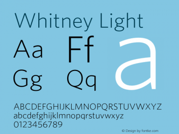 Whitney-Light Version 1.200 Font Sample
