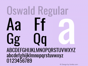 Oswald Regular Version 4.003 Font Sample