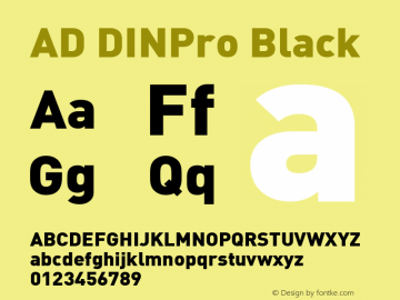 AD DINPro Black Multi-Language Version Font Sample