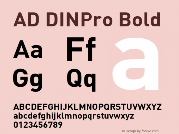 AD DINPro Bold Multi-Language Version Font Sample