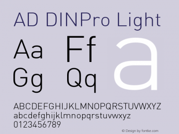 AD DINPro Light 1.0 Tue Jan 18 17:48:03 1994 Font Sample