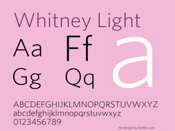 Whitney-Light Version 2.200 Basic (Latin-X) Font Sample