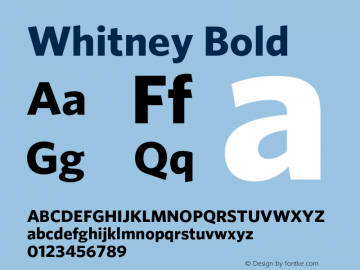 Whitney-Bold Version 2.200 Basic (Latin-X) Font Sample