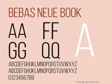 Bebas Neue Book Regular Version 001.003 Font Sample