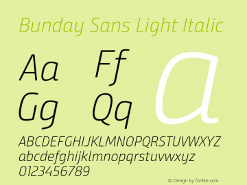 BundaySans-LightIt Version 1.36图片样张