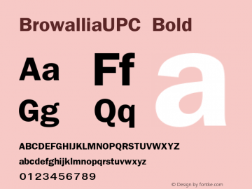 BrowalliaUPC Bold Version 1.000 2006 initial release Font Sample