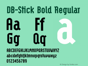 DB-Stick Bold Version 1.000 2004 initial release Font Sample