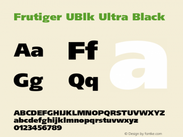 Frutiger Ultra Black 1.1 Font Sample