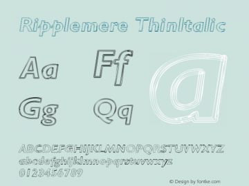 Ripplemere ThinItalic 1图片样张