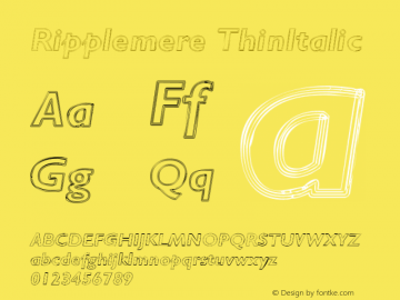 Ripplemere ThinItalic 1 Font Sample