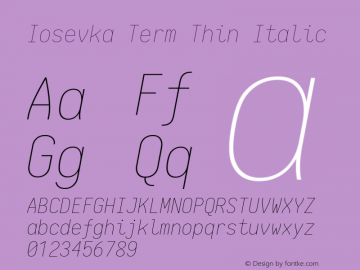 Iosevka Term Thin Italic 1.13.3; ttfautohint (v1.6)图片样张