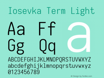 Iosevka Term Light 1.13.3; ttfautohint (v1.6)图片样张