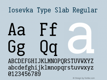 Iosevka Type Slab 1.13.3; ttfautohint (v1.6)图片样张