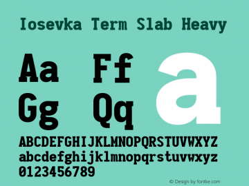 Iosevka Term Slab Heavy 1.13.3; ttfautohint (v1.6) Font Sample