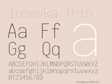 Iosevka Thin 1.13.3; ttfautohint (v1.6) Font Sample