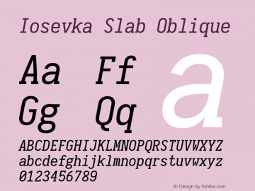 Iosevka Slab Oblique 1.13.3; ttfautohint (v1.6)图片样张