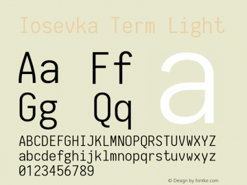 Iosevka Term Light 1.13.3; ttfautohint (v1.6)图片样张