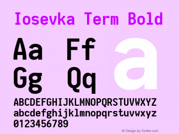 Iosevka Term Bold 1.13.3; ttfautohint (v1.6)图片样张