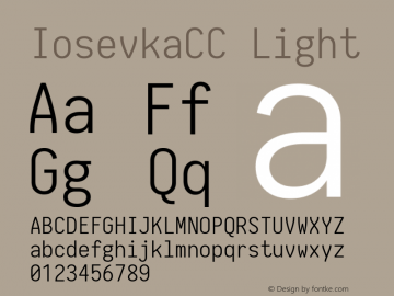 IosevkaCC Light 1.13.3; ttfautohint (v1.6) Font Sample