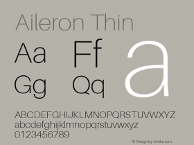 Aileron Thin Version 1.102;PS 001.102;hotconv 1.0.70;makeotf.lib2.5.58329图片样张