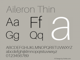 Aileron Thin Version 1.102;PS 001.102;hotconv 1.0.70;makeotf.lib2.5.58329 Font Sample